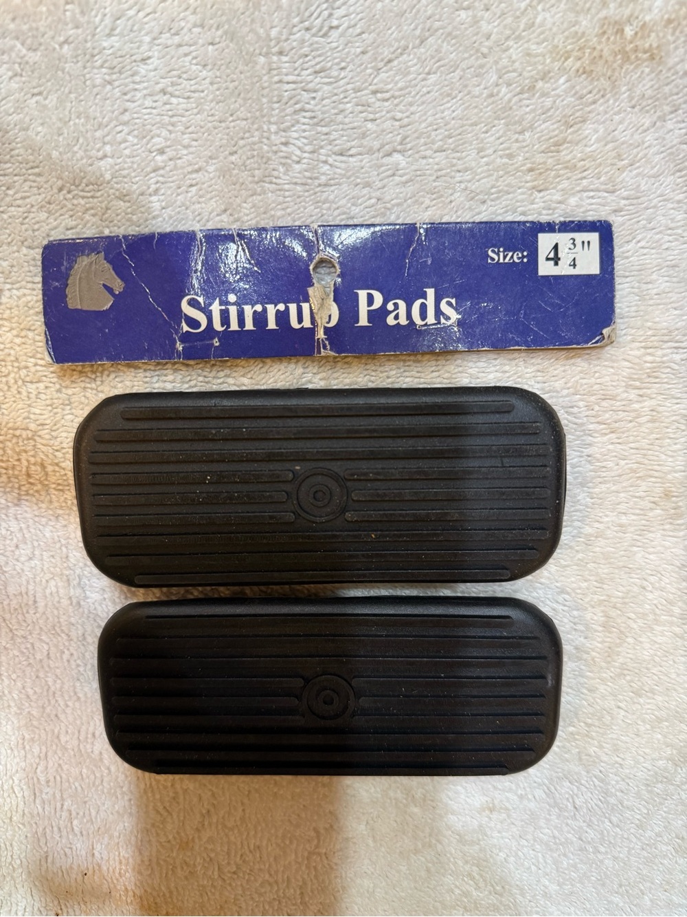 Equestrian English Black rubber Stirrup Pads Replacement Set - Unbranded